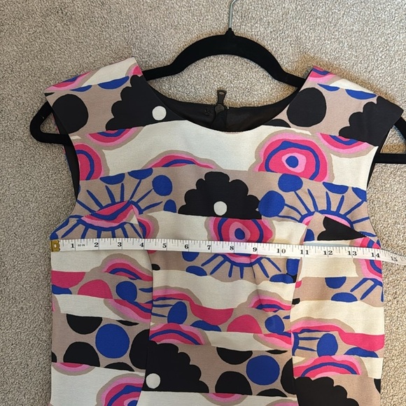 MILLY Multicolor Abstract Printed Mini Shift Dress Size 2 - Picture 8 of 10